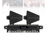 Wireless Microphone Signal Amplifier with UHF Antenna Distribution, Multiple Inputs, Antenna Paddles, 450-950MHz Frequency Range