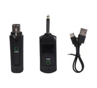Wireless Microphone System 2.4G XLR Dual Cordless Mic Stable Signal 80m Range Rechargeable for iPhone for Android Content Creation Meeting Church(1 in 1)