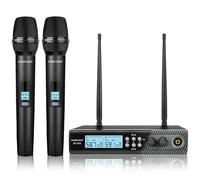 Wireless Microphone System,Cordless Handheld Microfono Inalambrico,328FT UHF Wireless Microphone,Auto Scan Feature,Mics with Stable Signal Transmission,Suitable Church DJ Karaoke Wedding
