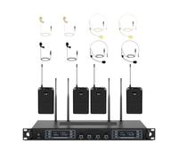 Wireless Microphone System Cordless Mic Set Auto Scan 328ft/m Coverage For DJ Church Events