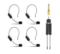 Wireless Microphone System for 4 People,2.4G Wireless Headset Mics and Handheld Mics 2 in 1,Ideal for Speakers,Voice Amplifier,PA System,Teacher,Tour Guides,Fitness Instructor