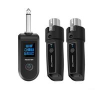 Wireless Microphone System for Guitar and Dynamic Mic, UHF XLR Transmitter Receiver Set with 20CH, 30-50m Range, for Audio Mixer PA - Black(1 TRAY 2)