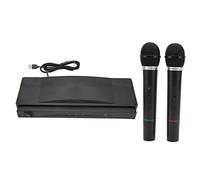 Wireless Microphone System, HIFI Sound Metal Dual Professional UHF Cordless Dynamic Mic, Cordless Microphone with Receiver, for Karaoke