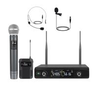 Wireless Microphone System Lavalier Handheld Mic Set Frequencies Cordless Mic For Karaoke Church Singing
