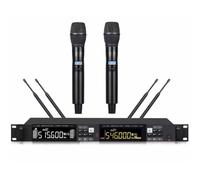 Wireless Microphone System UHF Dual Channel Dynamic Handheld Mic Outdoor Long Range