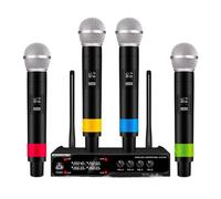 Wireless Microphone System With 4 Handheld Wireless Microphones, 80 Meters, For Churches, Lectures, Karaoke(VM304)