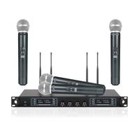 Wireless Microphone System With 4x40 Channel Handheld Microphone Automatic Scanning Optional Frequency Suitable For Churches(PTU2)