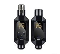 Wireless Microphone System XLR Transmitter and Receiver for Dynamic | Mics, 600-690MHz UHF, <15ms Latency, 24-Bit Audio, 80m Range, Rechargeable Bodypack Pro Audio Gear Black(1 in 1)