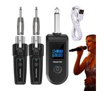 Wireless Microphone Transmitter and Receiver,10 Channel Wireless Condenser Microphone Adapter | Rechargeable Transmitter and Receiver for Musical Instruments