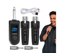 Wireless Microphone Transmitter Receiver - 10 Channels Wireless Adapter for Dynamic Microphone - Rechargeable Transmitter and Receiver for Audio Mixer,Effective Signal Transmission: By Leveraging ult