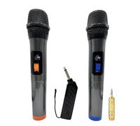 Wireless Microphone UHF Dual Handheld Cordless Dynamic Mic System with Rechargeable Receiver 114ft Range for Machine Amplifier Speaker Mixer Karaoke Church Speech Wedding Party Singing