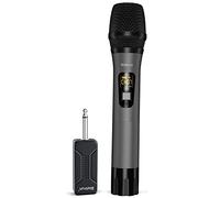 Wireless Microphone, UHF Handheld Dynamic Microphone Wireless Mic System Set with Rechargeable Receiver, 260ft Range, 1/4'' Plug, for Karaoke, Voice Amplifier, PA System, Singing Machine, Church