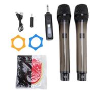 Wireless Microphone, UHF Metal Rechargeable Cordless Dynamic Mic, Clear Voice, Dual Handheld with RGB for Karaoke Singing Party Wedding