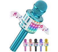 Wireless Microphone with Lights, Karaoke Bluetooth Microphone for Kids Adults, Portable Toy Karaoke Mic Speaker Machine, Home KTV Player Support Phone/Pad/TV for Party Singing, Boys Girls Best Gifts