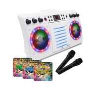 Beatbox Karaoke Machine CDG/CD+G. Built in Disco Lights. Includes 240 Song Family Party Hits Pack & 2 Microphones (Wireless Microphones & 600 Songs)