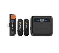 wireless microphones HUIOP Vimo S-UC Wireless Microphone System with 1 Receiver & 2 Microphones 200M Transmission Built-in Battery with Charging Case Replacement for Android Phones Live Streaming Inte