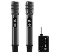 Wireless Microphones, Microphone Wireless with One-to-One Chip Connection and Rechargeable Receiver, 40H Duration, 200FT, Less Latency, Metal construction Singing Microphone for Karaoke, TikTok, Party