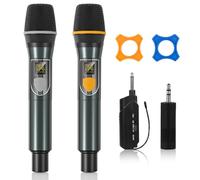 Wireless Microphones, Professional UHF Dual Microphones for Karaoke, Wireless Dynamic Microphone System Set with Rechargeable Receiver,Plug and Play, Speech, Wedding, Church, PA System