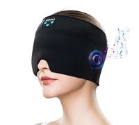 Wireless Migraine Relief Cap with Bluetooth Headphones, Sleep Headphones Ice Pack, Headache Relief Cap, Soothing Headache Ice Pack Sleep Mask, Face Cold Compress Head Wrap for Tension, Stress & Sleep