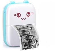 Wireless Mini Thermal Printer, Bluetooth Labler Maker, Portable Label Printer Compatible with Android and ios, Printable Photos, Lists, QR Codes, Notes (blue)