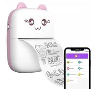 Wireless Mini Thermal Printer, Bluetooth Labler Maker, Portable Label Printer Compatible with Android and ios, Printable Photos, Lists, QR Codes, Notes (pink)