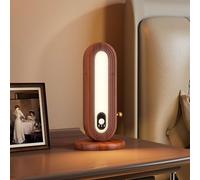 Wireless Motion Sensor Bedside Table Lamp, 4000K Warm White, USB Rechargeable Magnetic Night Light, Battery Operated, 3W for Bedroom Use