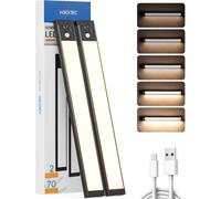 Wireless Motion Sensor Under Cabinet Closet Kitchen Counter LED Night Light 2 Pk