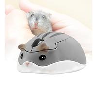 Wireless Mouse 2.4Ghz Hamster Shape Cute Animal Design Silent Click USB Optical Mouse Cordless Mice Lightweight for Kids Girl Gift for PC/Laptop/Computer/MacBook(Gray)