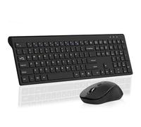Wireless Mouse and Keyboard Combination, Full-Size Computer Keyboard with Calculator Button, 1600 DPI Ergonomic Mouse, Ultra-Thin Wireless Keyboard and Mouse Set for laptops Windows Mac - Black