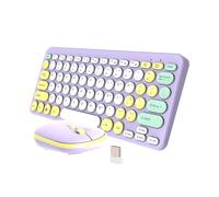 Wireless Mouse and Keyboard Combo,Silent Touch, Multimedia Keys, 2.4G Wireless Connection for Laptop Computer (Purple)