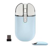Wireless Mouse Bluetooth Cute Ultra Slim Silent Computer Mice with USB Receiver 2.4GHz & Bluetooth 1200-1600-2400DPI Rechargeable USB Cordless Mouse for Laptop PC Desktop Tablet Kids Adults Gift, Blue