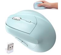 Wireless Mouse Bluetooth Ergonomic Vertical Rechargeable Silent Portable Cordless Dual Mode High Precision Optical Mice with 7 Buttons USB Receiver for Laptop/Tablet/MacBook,Reduce Wrist Pain(Green)