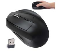 Wireless Mouse Bluetooth Ergonomic Vertical Rechargeable Silent Portable Cordless Dual Mode High Precision Optical Mice with 7 Buttons USB Receiver for Laptop/Tablet/MacBook,Reduce Wrist Pain（Black）