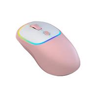 Wireless Mouse Computer Mouse for Laptop Usb Gaming Mouse Bluetooth Ergonomic Mice Pointing Device Photoelectric Type-c Rechargeable 2.4GHz Four-way Roller Colorful Cycle Light (112x67x34mm,pink)