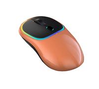 Wireless Mouse Computer Mouse for Laptop Usb Gaming Mouse Bluetooth Ergonomic Mice Pointing Device Photoelectric Type-c Rechargeable 2.4GHz Four-way Roller Colorful Cycle Light (112x67x34mm,orange)