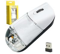 Wireless Mouse, Cute Animal Floating in Oil Quicksand Silent Lightweight Aqua Portable Transparent Water Optical Liquid Mice, 3-Button,Ambidextrous, with USB Receiver for Computer Laptop Gift (White)