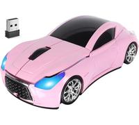 Wireless Mouse Cute Car Mice,Pink Portable Compact Novelty Cool Fun Funny USB Mouse for Laptop PC Computer Tablet Macbook Kids Girl Boy Women Men Mom Dad Small Hands Travel Office School Gift