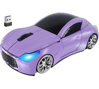 Wireless Mouse Cute Car Mice,Purple Portable Compact Novelty Cool Fun Funny USB Mouse for Laptop PC Computer Tablet Macbook Kids Girl Boy Women Men Mom Dad Small Hands Travel Office School Gift