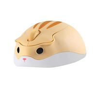 Wireless Mouse Cute Cartoon Hamster Shape Mouse Portable Travel 2.4GHz 1200DPI Optical Cordless Mouse with USB Receiver Compact Silent Mice for Laptop PC Computer Mac for Kids Gift, Yellow