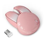 Wireless Mouse, Cute Rabbit Design Compact Silent Mouse with USB Receiver for Laptop PC, Ideal for Office and Home Use, Pink
