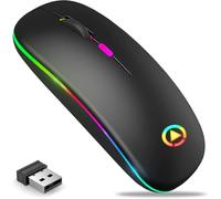 Wireless Mouse Dual 2.4GHZ & Bluetooth Mouse Rechargeable, RGB Wireless mose with 800 to 2400 Dpi setting-Bluetooth mouse Laptop Mouse Wireles Computer Mouse Wireles Mouse for Laptop accessories
