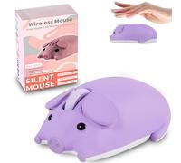 Wireless Mouse Dual Mode Bluetooth 5.1/2.4G USB Lovely Cute Animal Pig Shaped Mice 1200DPI Portable Cordless Mute Ergonomic Mouse for Laptop PC iPad Windows/iOS/Android Children Kids Gift (Purple)