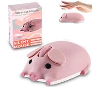 Wireless Mouse Dual Mode Bluetooth 5.1/2.4G USB Lovely Cute Animal Pig Shaped Mice 1200DPI Portable Cordless Mute Ergonomic Mouse for Laptop PC iPad Windows/iOS/Android Children Kids Gift (Pink)