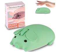 Wireless Mouse Dual Mode Bluetooth 5.1/2.4G USB Lovely Cute Animal Pig Shaped Mice 1200DPI Portable Cordless Mute Ergonomic Mouse for Laptop PC iPad Windows/iOS/Android Children Kids Gift (Green)