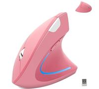 Wireless Mouse Ergonomic Vertical Mouse Ergo High Presion Optical Lightweight Cordless LED Light Cute Wireless Mouse for Laptop Computer Mac Office Girl Boy Adults Gift , 800/1200/1600 DPI, 6 Buttons