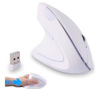 Wireless Mouse Ergonomic Vertical White Left Handed Mice,High Precision Portable Silent USB Cordless Optical Mice for PC Laptop Computer Macbook Girl Women Mother Men Gift, 6 Buttons,Reduce Wrist Pain