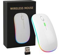Wireless Mouse for Laptop, 2.4GHz USB Mini Computer Mice, 1600 DPI Optical Small Portable Cordless Mouse Compatible with PC, Desktop, Laptop and Notebook (White)