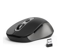 Wireless Mouse for Laptop, PC, Chromebook, Mac, MacBook, Silent Wireless Mouse with USB Nano Receiver, Side Button, 2400 DPI, Anti Slip Roller, 6 Button Ergonomics Cordless Computer Mice - Black Gray