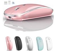 Wireless Mouse for MacBook Pro MacBook Air Mac iMac Desktop Computer Chromebook Win7/8/10 PC HP Dell Laptop (Rose Gold)