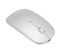 Wireless Mouse, Lightweight Silent Portable Wireless Mouse Fingerprint Resistant Non-Slip Scrolling for Laptop (Silver)